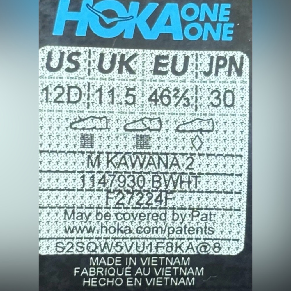 Hoka Kawana 2 Black / White Running Shoes 1147930 BWHT Men’s Size 10 11.5 13 14 - Picture 10 of 10